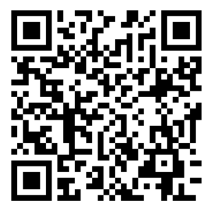 QR kód pro rychlý přístup na webovou stránku, obsahuje černobílé čtvercové vzory.